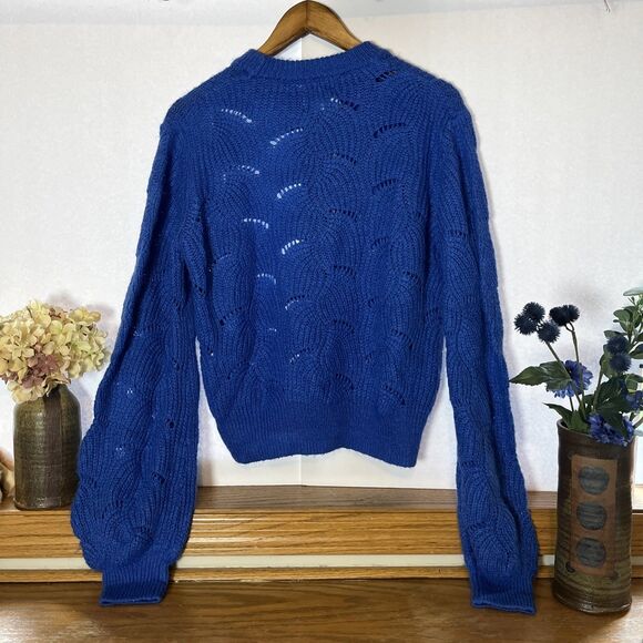 Rolla's Womens L Blue Laura Alpaca Blend Sweater Soft Knit Pullover - Picture 4 of 4